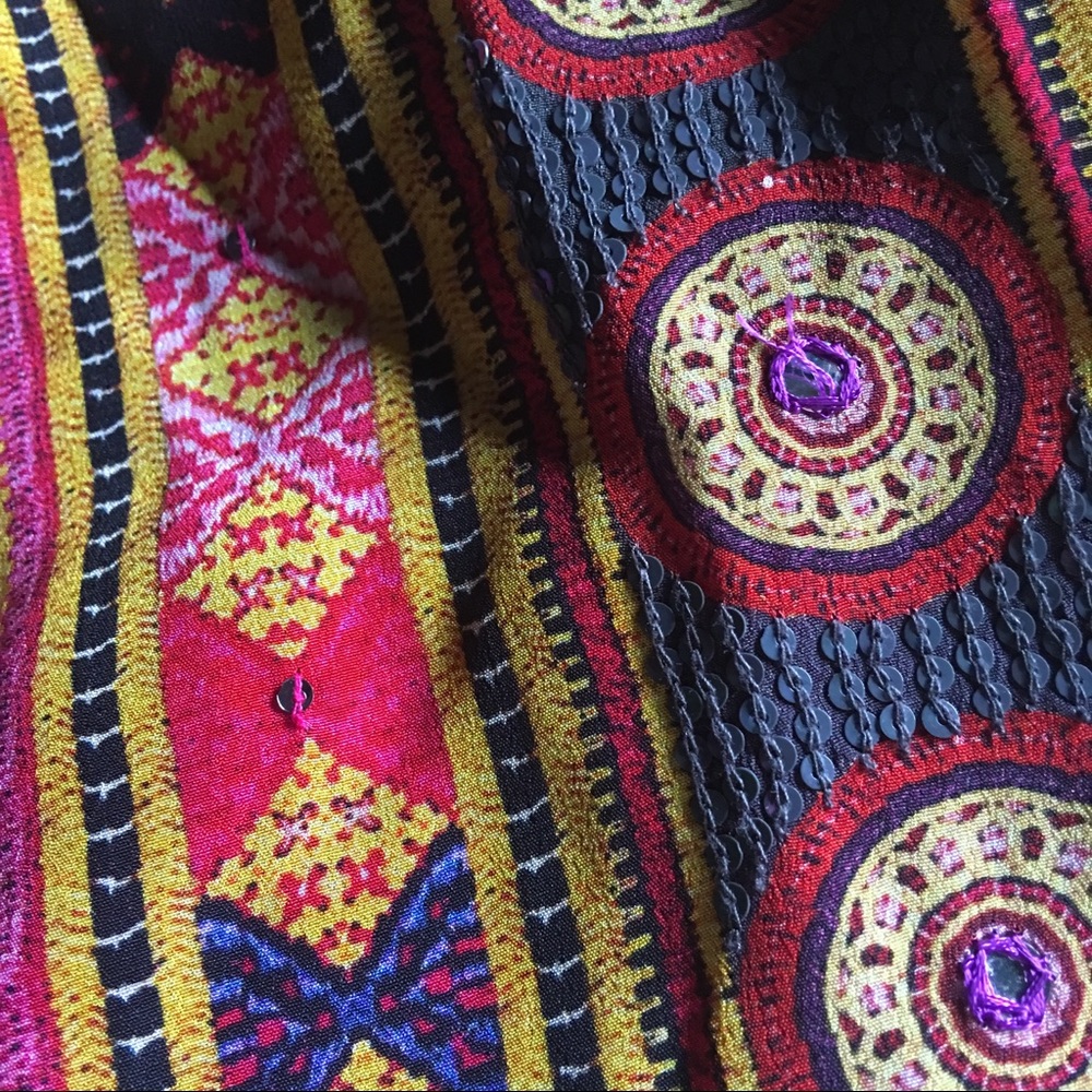 Anthropologie TANVI KEDIA rich multi colored Rayon shift dress - Picture 7 of 12